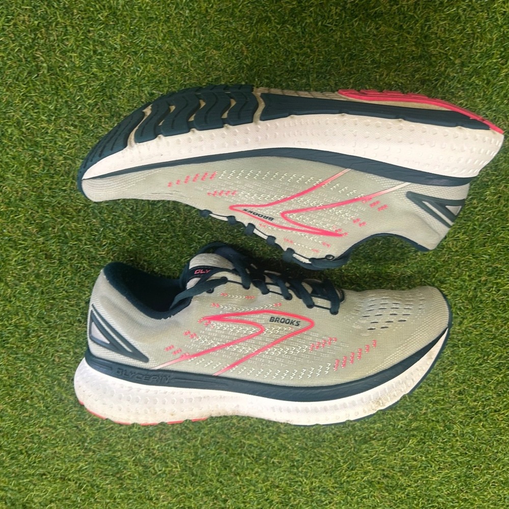 Brooks Glycerin 19 Womens Running Shoes Grey Navy Pink 1203431B110 Size 11